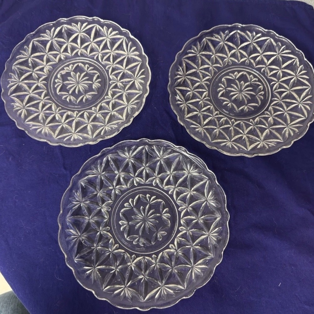 Set Of 3 Anchor Hocking 4570 Dessert/Salad Plates, 7 3/4" Wide